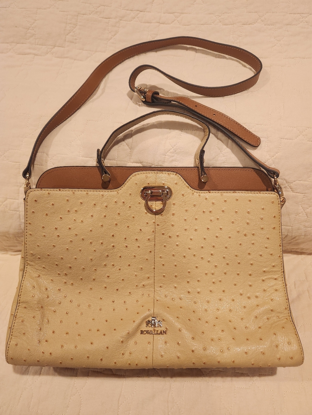 Rowallan Of Scotland Leather Satchel Crossbody Bag